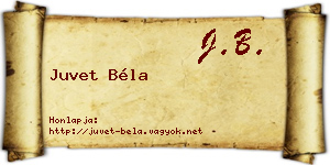 Juvet Béla névjegykártya